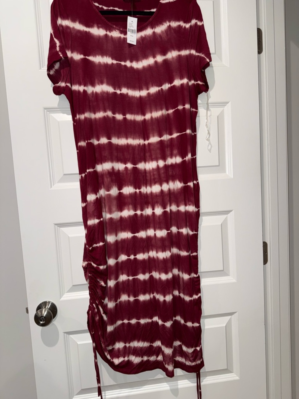 Lane Bryant Wine and White Tie-Dye Maxi Dress